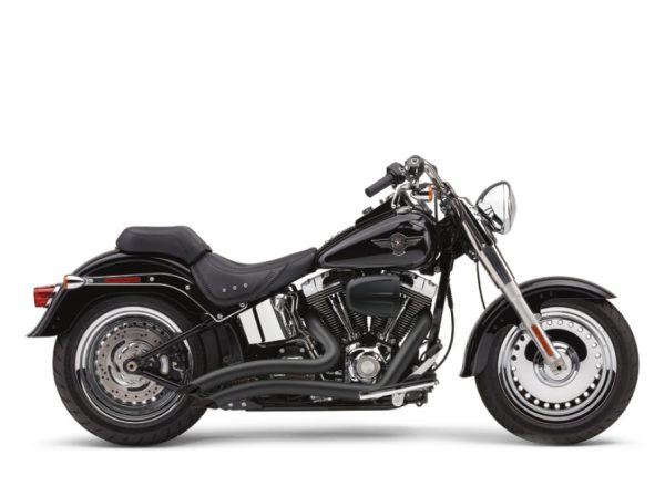 Speedster Short Swept Exhaust - Black. Fits Softail 1986-2017.