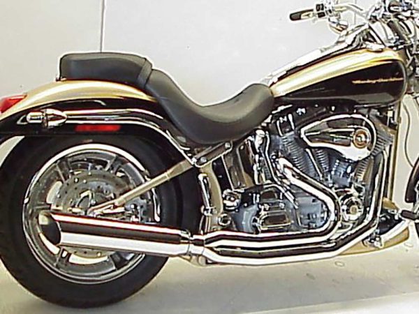 Boarzilla 2-into-1 Exhaust - Chrome. Fits Softail 1986-2017. - Image 2