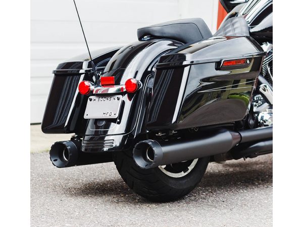 4-1/2in. Monarch Slip-On Mufflers - Black with Black End Caps. Fits Touring 1995-2016.