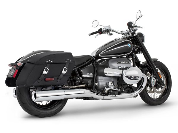 4.5in. Two-Step Slip-On Mufflers - Chrome with Chrome Straight Tips. Fits BMW R-18 Classic 2021up.