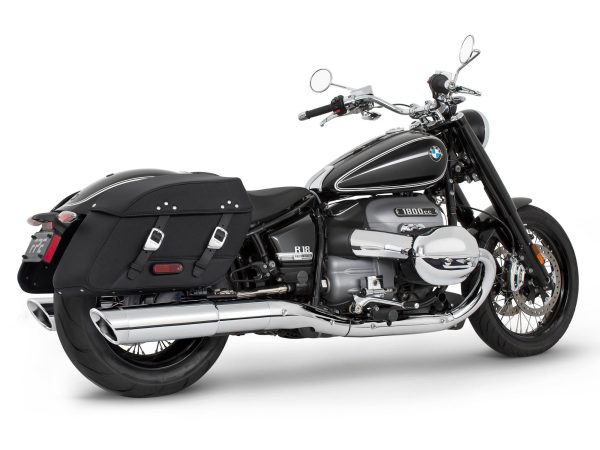 4.5in. Two-Step Slip-On Mufflers - Chrome with Chrome Slash Tips. Fits BMW R-18 Classic 2021up.