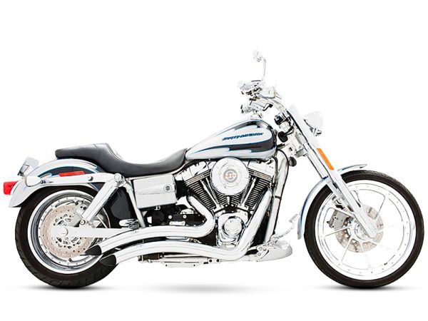 Sharp Curve Radius Exhaust - Chrome. Fits Dyna 1991-2005.