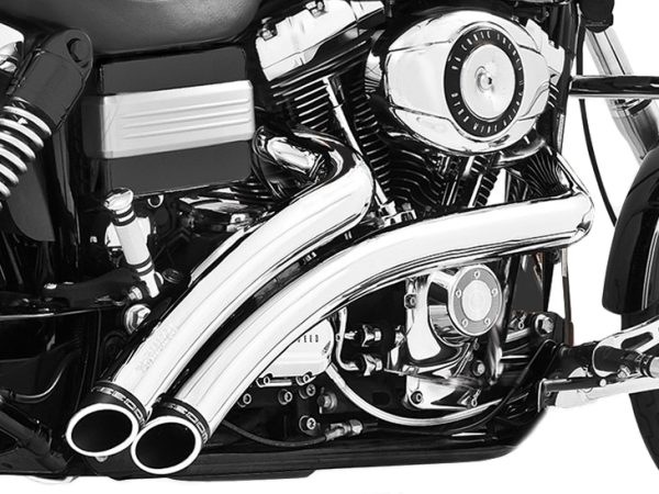 Radical Radius Exhaust - Chrome with Black End Caps. Fits Dyna 2006-2017 & Dyna Switchback 2012-2016 - Image 2