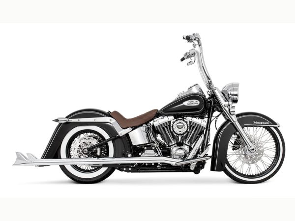 39in. True Dual SharkTail Exhaust - Chrome. Fits Softail 1997-2006