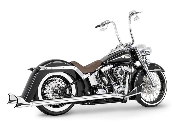 39in. Replacement SharkTail Muffer Set - Chrome. Only Fits Softail 1997-2017 Running Freedom SharkTail Exhaust Systems.