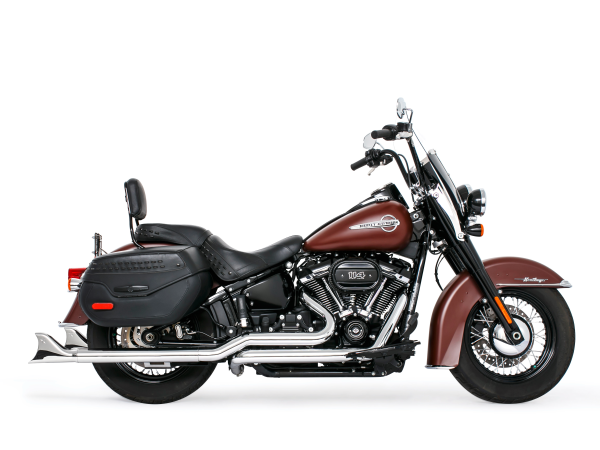 36in. True Dual SharkTail Exhaust - Chrome. Fits Softail 2018up.