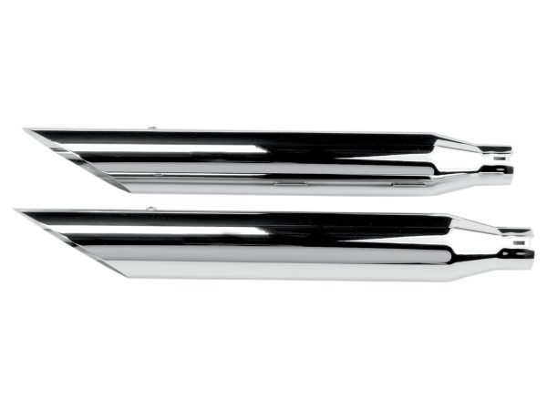 3in. HP-Plus Slash Cut Slip-On Mufflers - Chrome. Fits Softail Deuce 2007 & Fat Boy 2007-2017. - Image 2