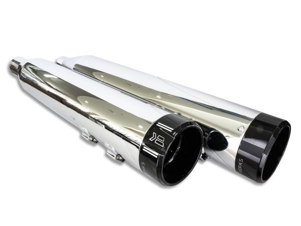 4-1/2in. Klassic Slip-On Mufflers - Chrome with Black End Caps. Fits Touring 2017up. - Image 2