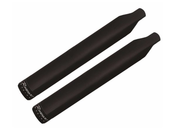 4in. Slip-On Mufflers - Black with Black End Caps. Fits Indian Big Twin 2014up with Hard Saddle Bags.