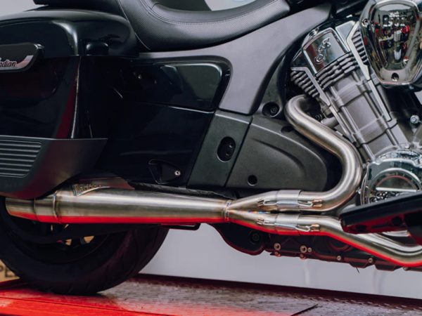 Mid Length 2-into-1 Exhaust with Welded End Cap - Stainless. Fits Indian Challenger 2020up. - Image 2