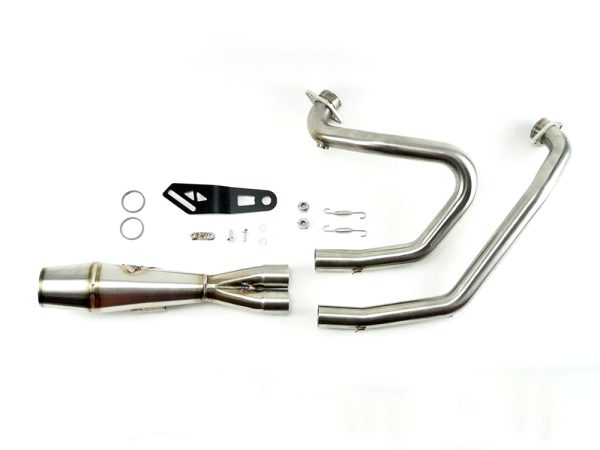 Shorty 2-into-1 Exhaust with Welded End Cap - Stainless. Fits Indian Scout 2015-2024 - Image 2