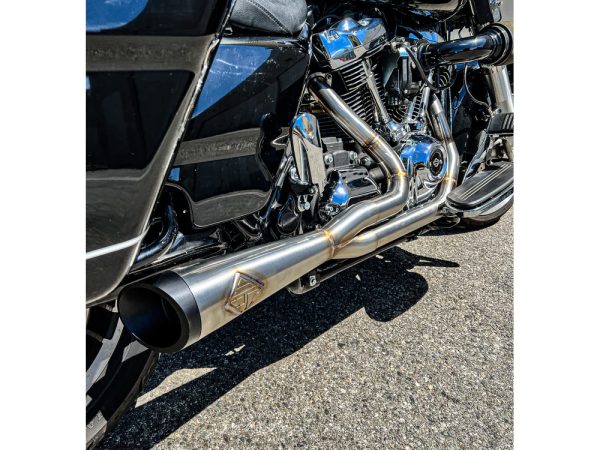 2-into-1 Cutback Exhaust - Stainless Steel with Black End Cap. Fits Touring 1995-2016 - Image 3