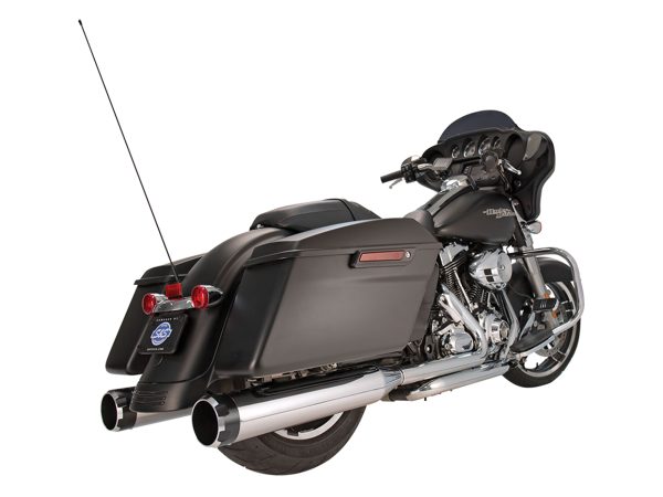 4-1/2in. Mk45 Slip-On Mufflers - Chrome with Black Thruster End Caps. Fits Touring 1995-2016. - Image 2