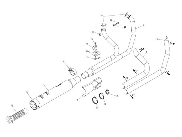 2-into-1 Sidewinder Exhaust - Black with Black End Cap. Fits Touring 2017up. - Image 3