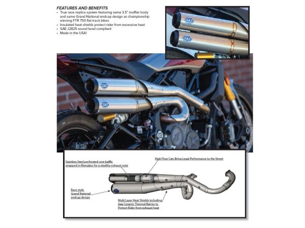 Grand National 2-into-2 High Exhaust - Stainless Steel. Fits Indian FTR1200 2019up. - Image 4