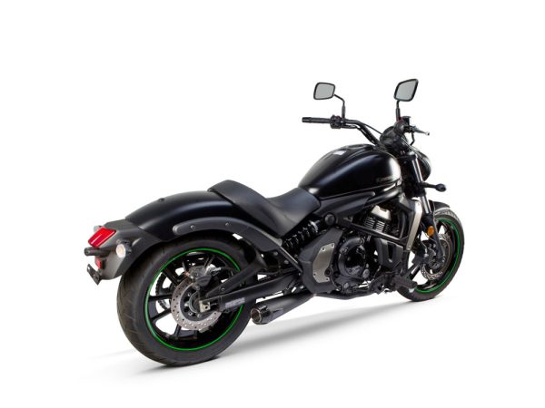 Comp-S 2-into-1 Exhaust - Black with Carbon Fiber End Cap. Fits Kawasaki Vulcan 'S' 650cc 2015up. - Image 2