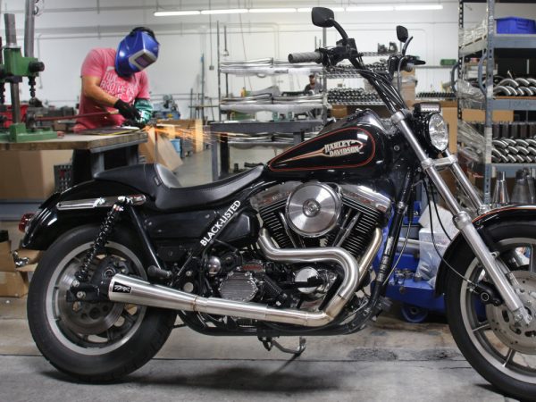 Comp-S 2-into-1 Exhaust - Stainless Steel with Carbon Fiber End Cap. Fits FXR 1987-1994. - Image 2