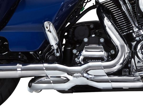 Power Duals Right Side Tuck & Under Headers - Chrome. Fits Touring 2017up