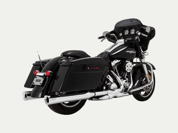 4in. Eliminator 400 Slip-On Mufflers - Chrome with Chrome End Caps. Fits Touring 1995-2016 & Trike 2017-2020.