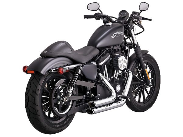 Shortshots Staggered Exhaust - Chrome. Fits Sportster 2004-2013 - Image 2