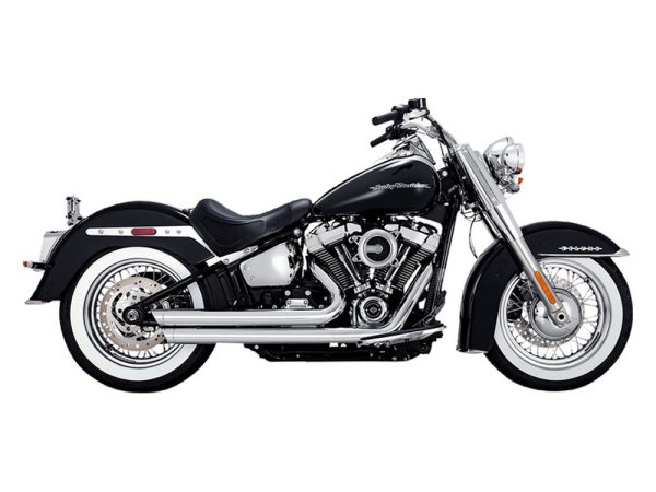 Big Shots Staggered Exhaust - Chrome. Fits Softail 2018up Non-240 Tyre Models