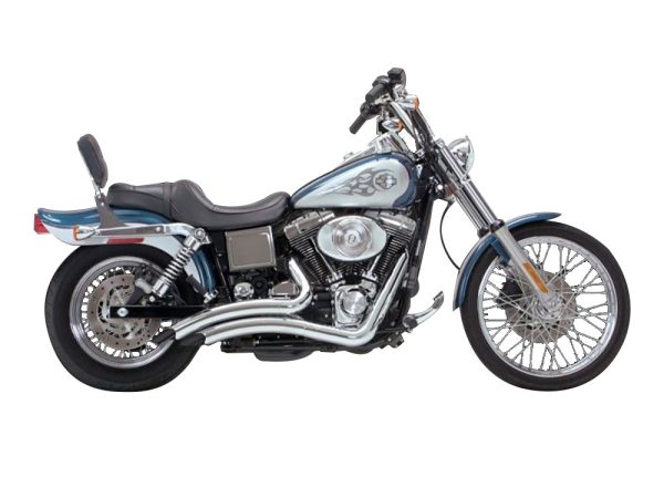 Big Radius Exhaust - Chrome. Fits Dyna 1991-2005.