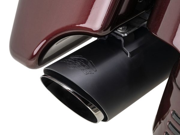 4in. Twin Slash Round Slip-On Mufflers - Black. Fits Touring 2017up - Image 3