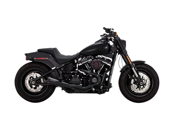 2-into-1 Upsweep Exhaust - Black. Fits Softail 2018up Non-240 Tyre Models