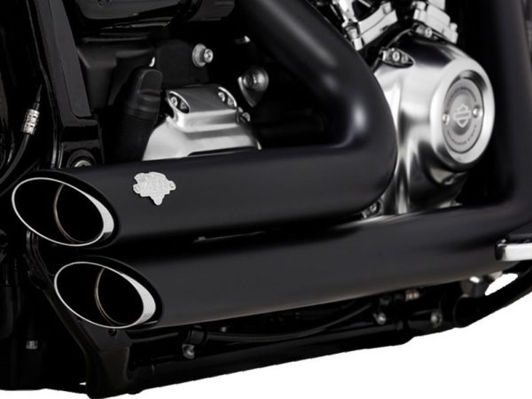 Shortshots Staggered Exhaust - Black. Fits Breakout & Fat Boy 2018up - Image 3