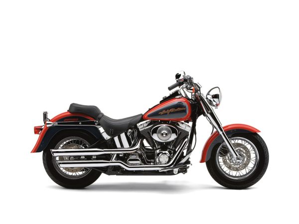 Slash Cut Mufflers - Chrome. Suits Softail Standard and Heritage Classic 2000-2006.