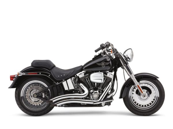 Speedster Short Swept Exhaust - Chrome. Fits Softail 1986-2017.