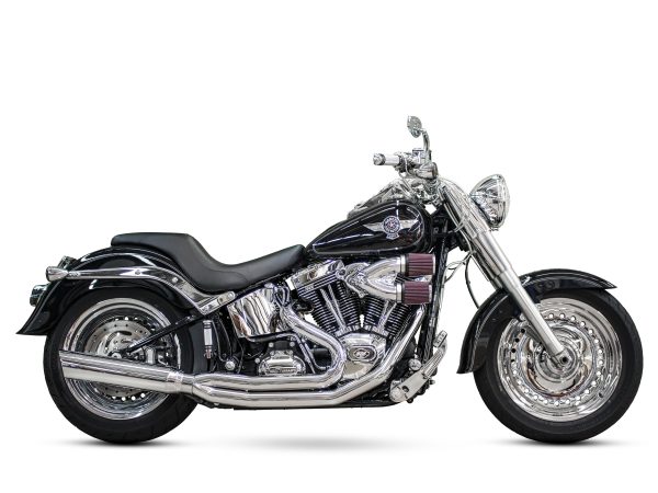 Boarzilla 2-into-1 Exhaust - Chrome. Fits Softail 1986-2017.