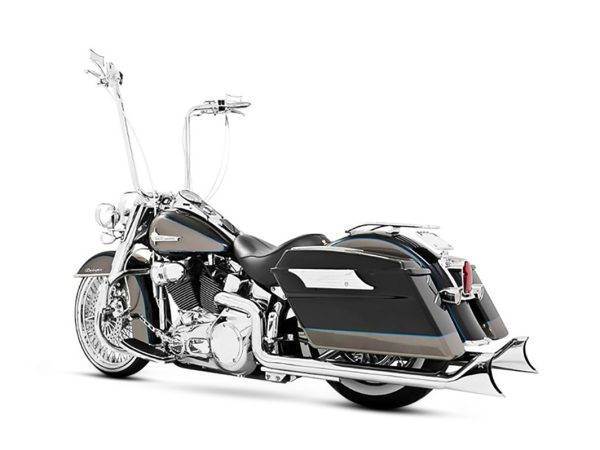 36in. True Dual SharkTail Exhaust - Chrome. Fits Softail 2007-2017. - Image 3