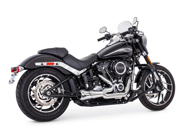 American Outlaw Shorty 2-into-1 Exhaust - Chrome with Chrome End Cap. Fits Softail 2018up. - Image 2