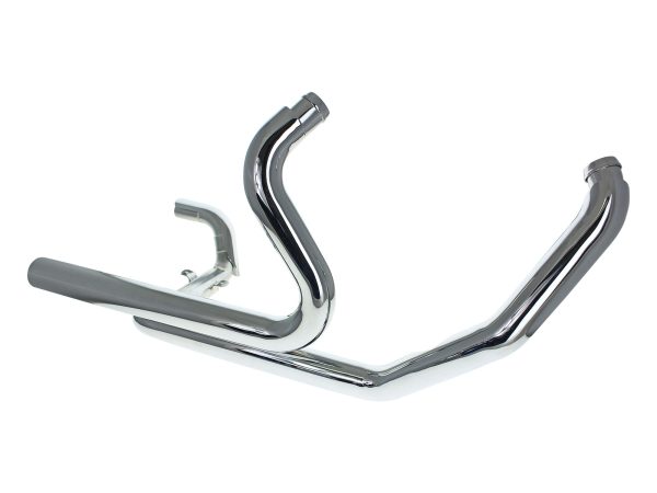 Right Side Tuck & Under Headers with Cross Over & Chrome Finish. Fits Touring 1995-2008.