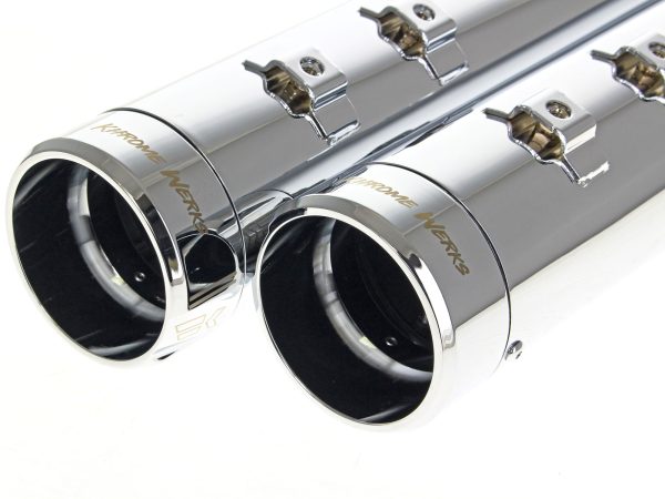 4-1/2in. Klassic Slip-On Mufflers - Chrome with Chrome End Caps. Fits Touring 2017up. - Image 2