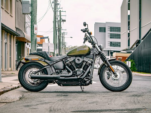 2-into-1 Exhaust - Black with Black End Cap. Fits Deluxe, Softail Slim, Street Bob, Low Rider, Fat Bob 2018up & Standard 2020up. - Image 3