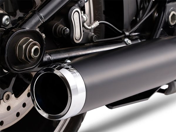 2-into-1 Exhaust - Black with Chrome End Cap. Fits Heritage Classic, Sport Glide, Fat Boy & Breakout 2018up. - Image 2