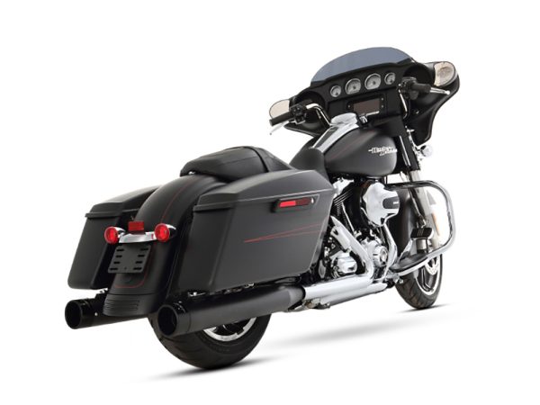 4in. Slip-On Mufflers - Black with Black End Caps. Fits Touring 1995-2016 & Trike 2017-2020. - Image 2