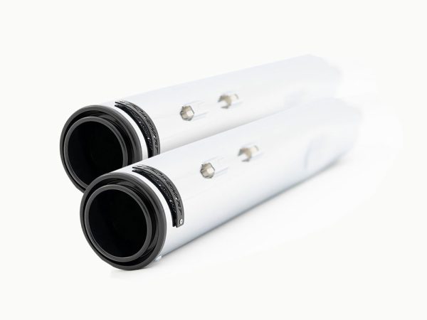 4-1/2in. HP45XL Slip-On Mufflers - Chrome with Black End Caps. Fits Touring 2017up.