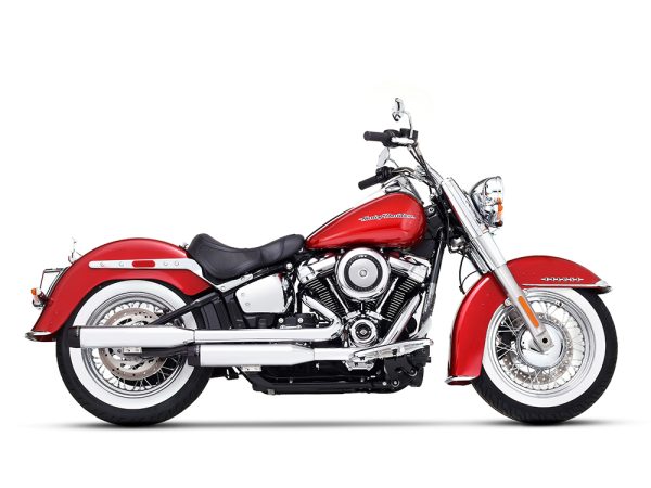 3-1/2in. Slip-On Mufflers - Chrome with Black End Caps. Fits Heritage Classic 2018up & Deluxe 2018-2020