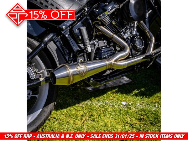 2-into-1 LaneSplitter Exhaust - Stainless Steel. Fits Softail 2018up Non-240 Rear Tyre Models. - Image 2