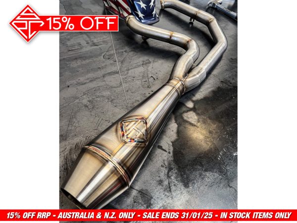 2-into-1 4.5in. Big Bore Exhaust - Stainless Steel. Fits Softail 2018up Non-240 Rear Tyre Models.