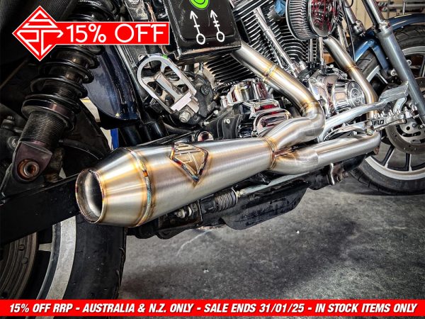 2-into-1 LaneSplitter Exhaust - Stainless Steel. Fits Dyna 1999-2005 - Image 2