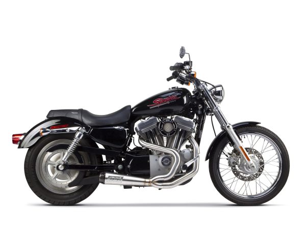 Comp-S 2-into-1 Exhaust - Stainless Steel with Carbon Fiber End Cap. Fits Sportster 2004-2013.