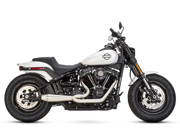 Megaphone Gen II 2-into-1 Exhaust - Stainless Steel. Fits Softail 2018up with Non-240 Rear Tyre.