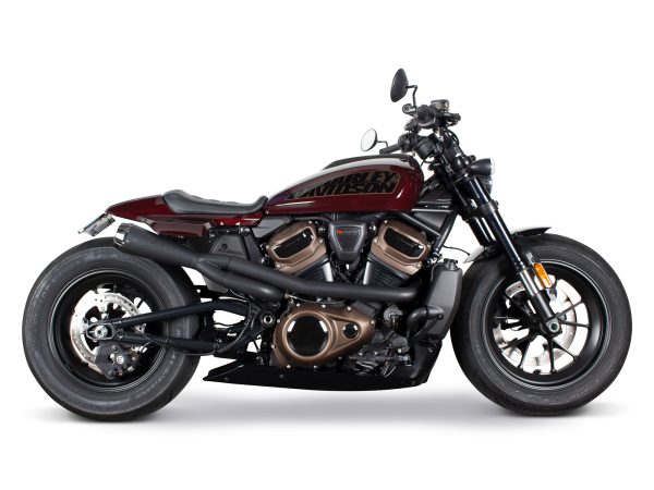 Comp-S 2-into-1 Exhaust - Black with Carbon Fiber End Cap. Fits Sportster S 2021-2023 - Image 2