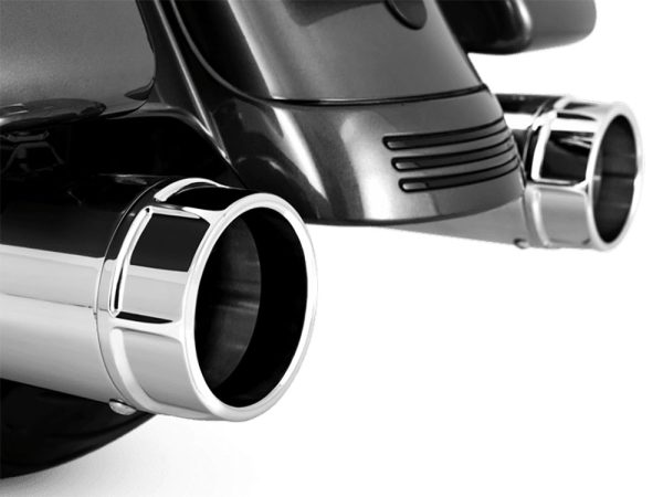 4.5in. Torquer 450 Slip-On Mufflers - Chrome with Chrome End Caps. Fits Touring 1995-2016 - Image 2