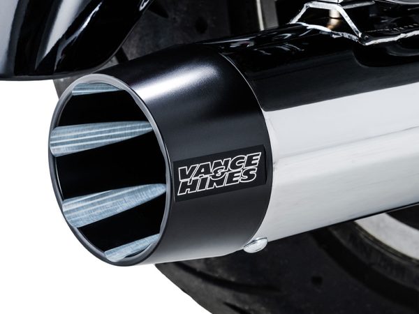 4.5in. Blackbird 450 Slip-On Mufflers - Chrome with Black End Caps. Fits Touring 2017up - Image 4