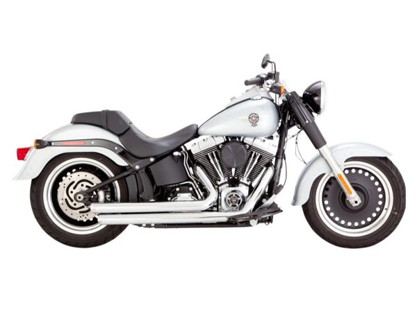 Big Shots Staggered Exhaust - Chrome. Fits Softail 1986-2017 Non-240 Tyre Models - Image 2